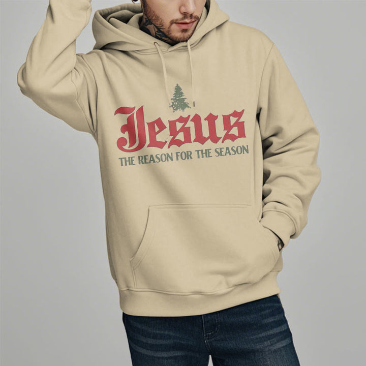 Christianartworkshop Quotation Style Jesus The Reason for the Season Fleece Lined Polyester Hoodie - image 8