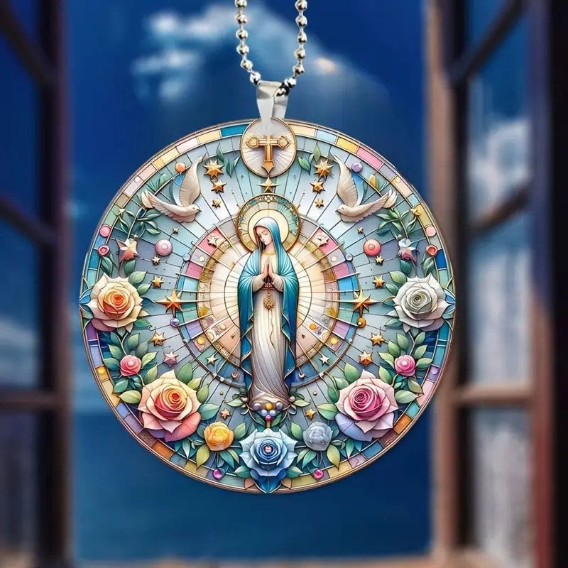 Christianartworkshop Classic Colored Style Holy Mother Christmas Hanging Ornaments - Holy Mother - image 1