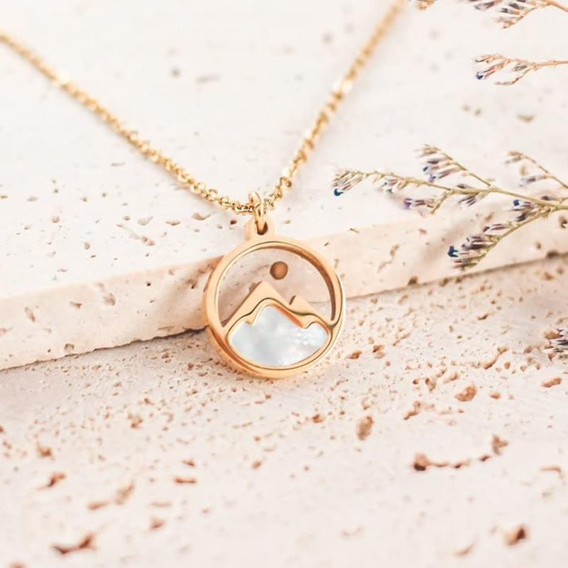 Christianartworkshop Modern Style Mountain Mustard Seed Faith Pendant Necklace - Rose Gold - image 4