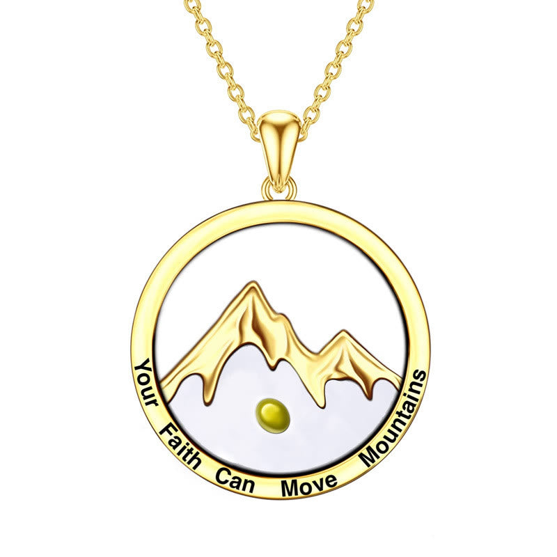 Christianartworkshop Modern Style Mustard Seed Mountain Faith Pendant Necklace - Gold - image 1