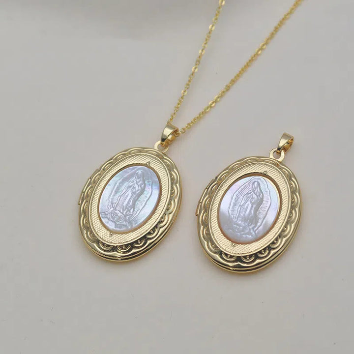 Christianartworkshop Classic Style Our Lady of Guadalupe Locket Pendant Necklace - image 5