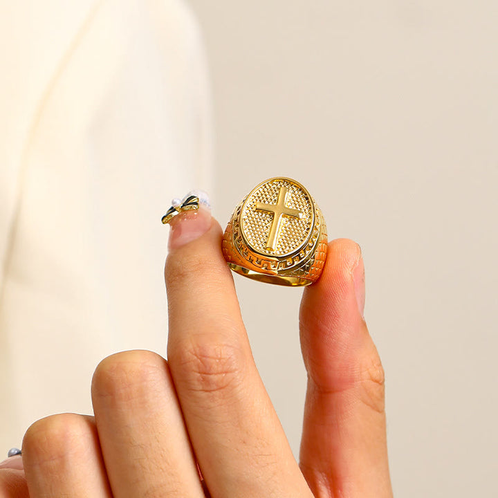 Christianartworkshop Classic Style Unique Cross Devine Faith Ring - image 4