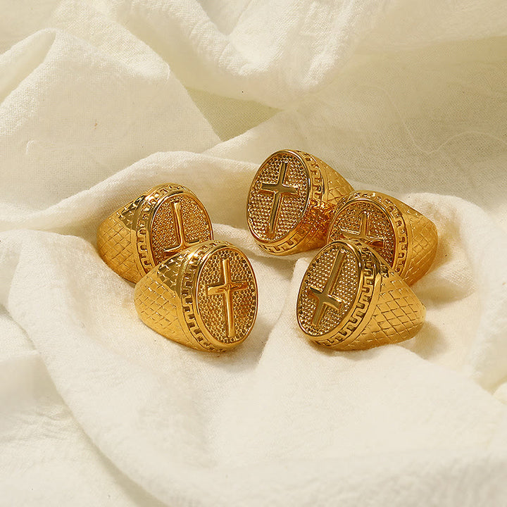 Christianartworkshop Classic Style Unique Cross Devine Faith Ring - image 3