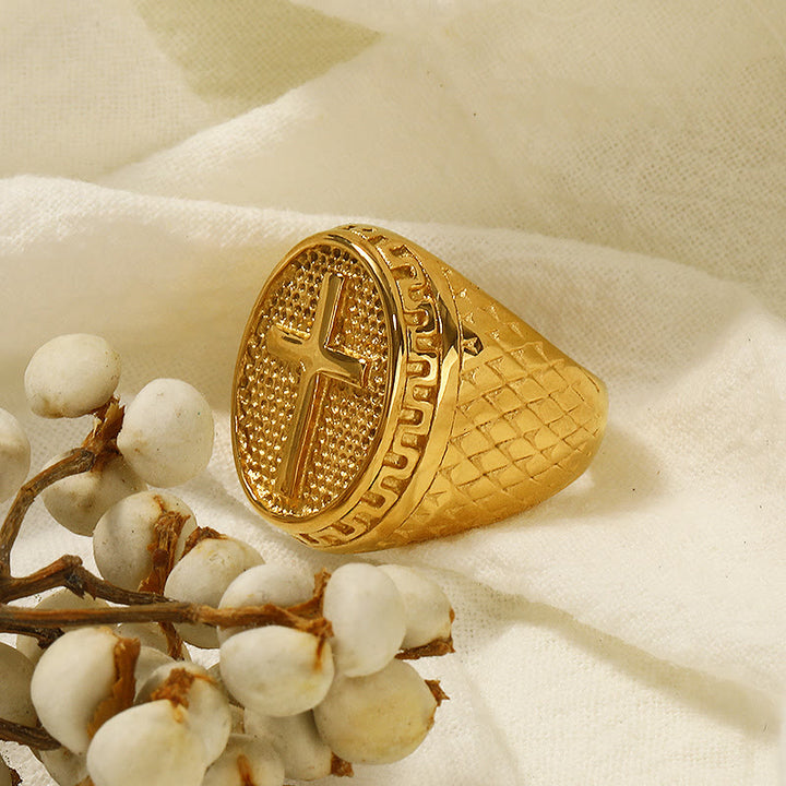 Christianartworkshop Classic Style Unique Cross Devine Faith Ring - image 2