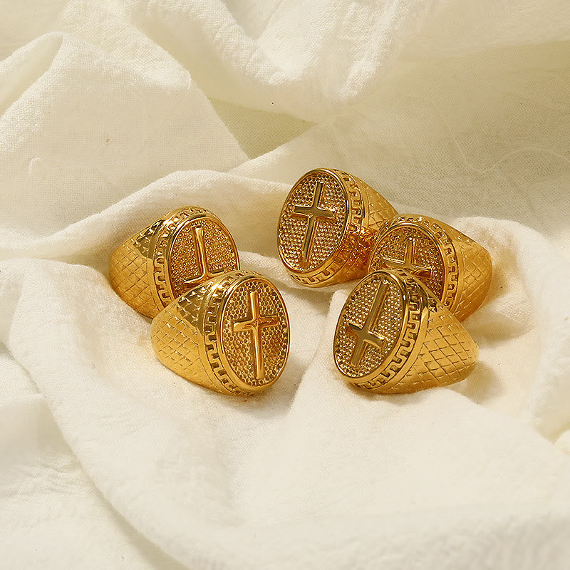 Christianartworkshop Classic Style Unique Cross Devine Faith Ring - image 2