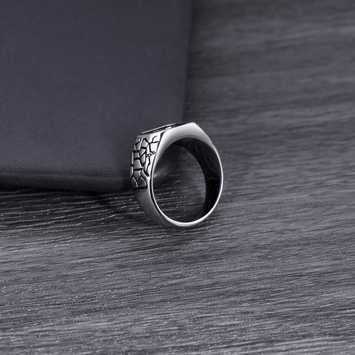 Christianartworkshop Classic Style Cracked Stone Pattern Cross Devine Faith Ring - image 6