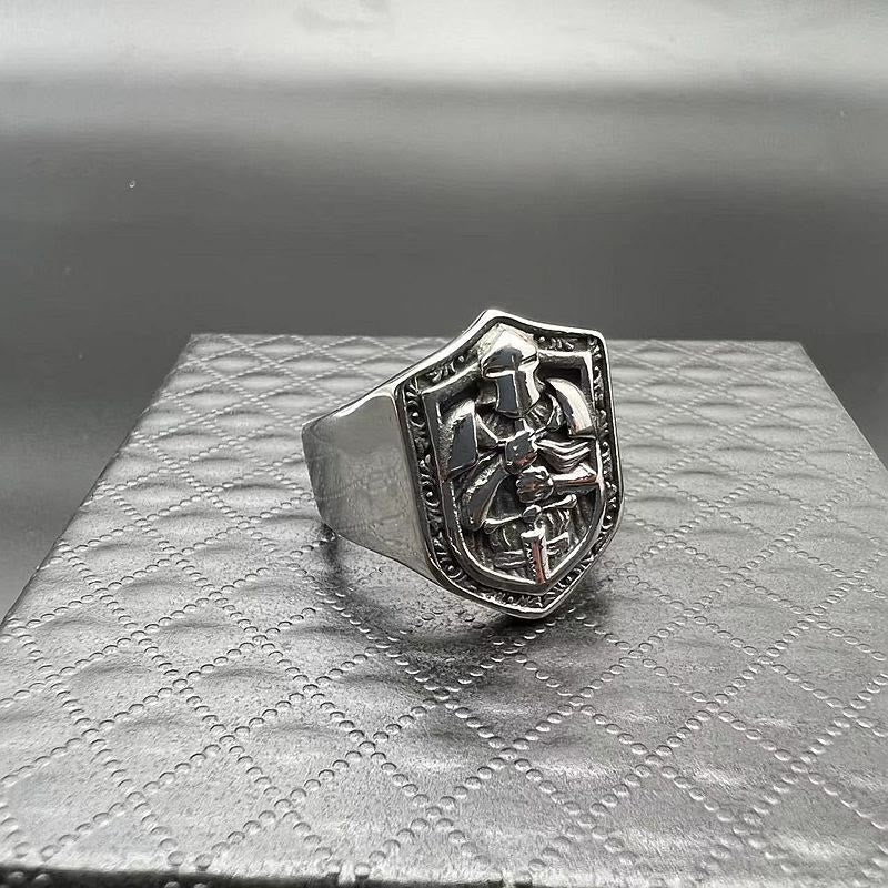 Christianartworkshop Classic Style Crusades Shield Sacred Protection Ring - image 5