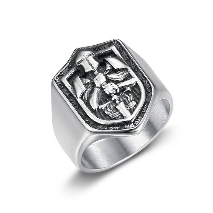 Christianartworkshop Classic Style Crusades Shield Sacred Protection Ring - image 9