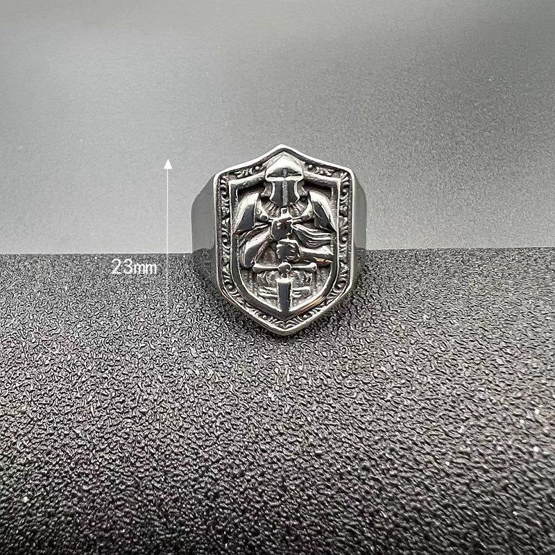 Christianartworkshop Classic Style Crusades Shield Sacred Protection Ring - image 3