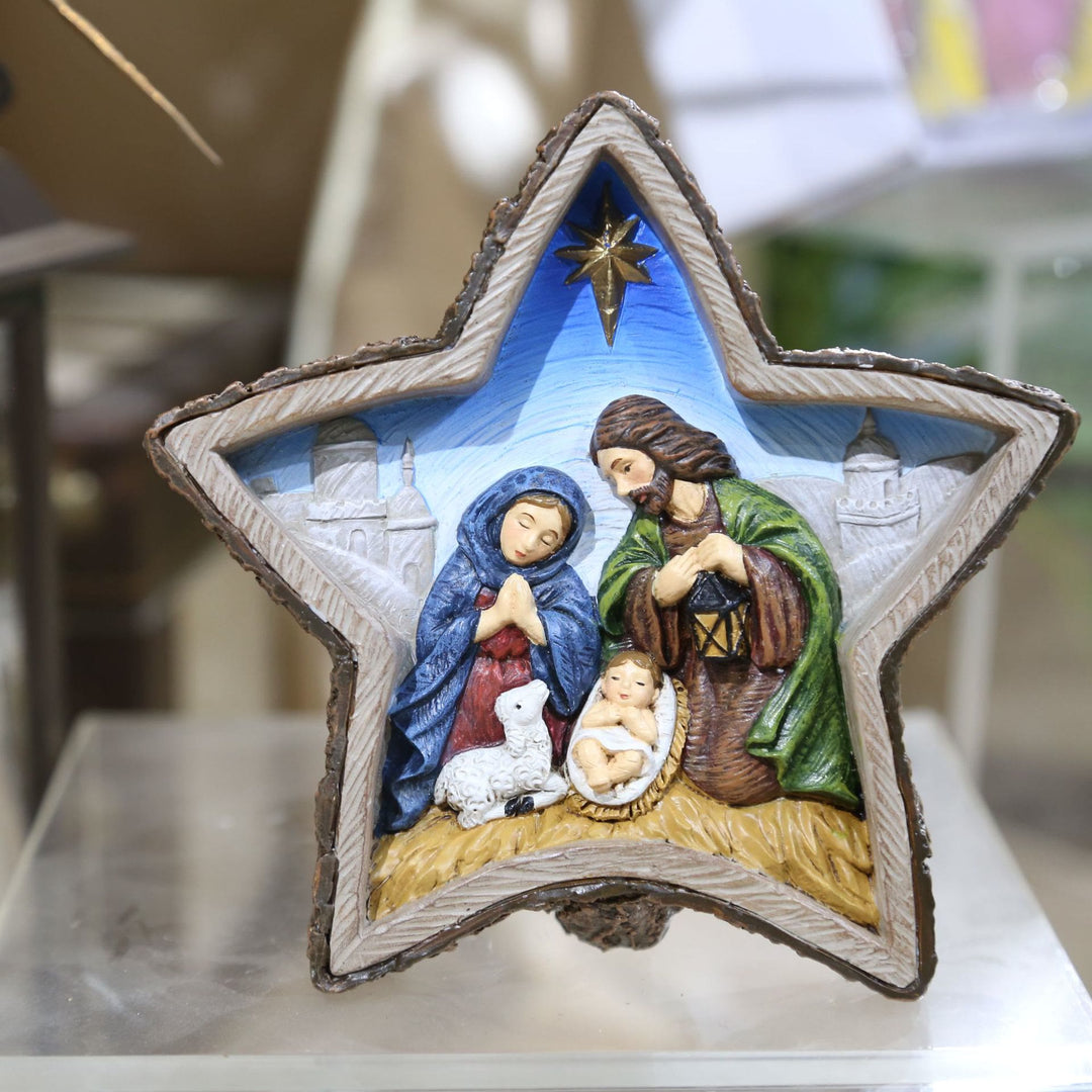 Christianartworkshop Classic Style Crafted Star-Shaped Nativity Scene Desktop Decorations Ornament - Resin - image 1