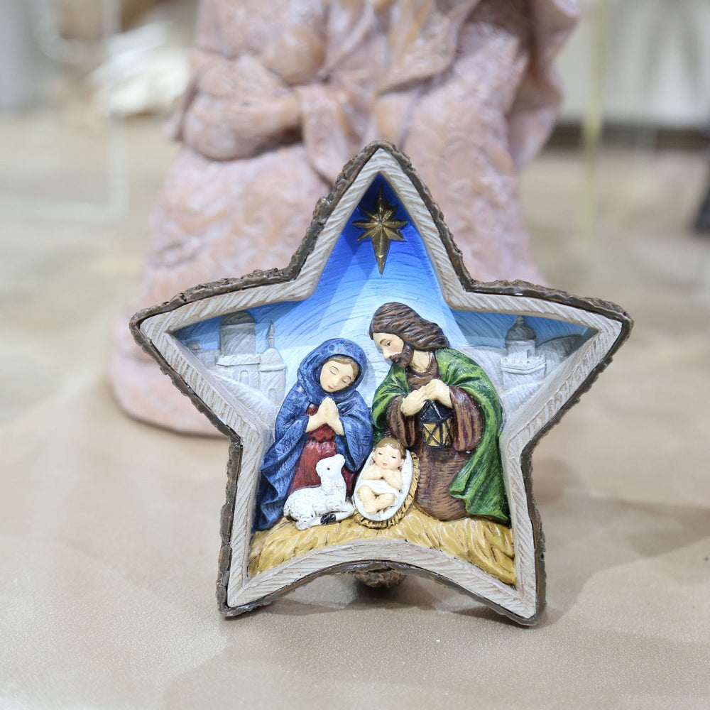 Christianartworkshop Classic Style Crafted Star-Shaped Nativity Scene Desktop Decorations Ornament - image 2