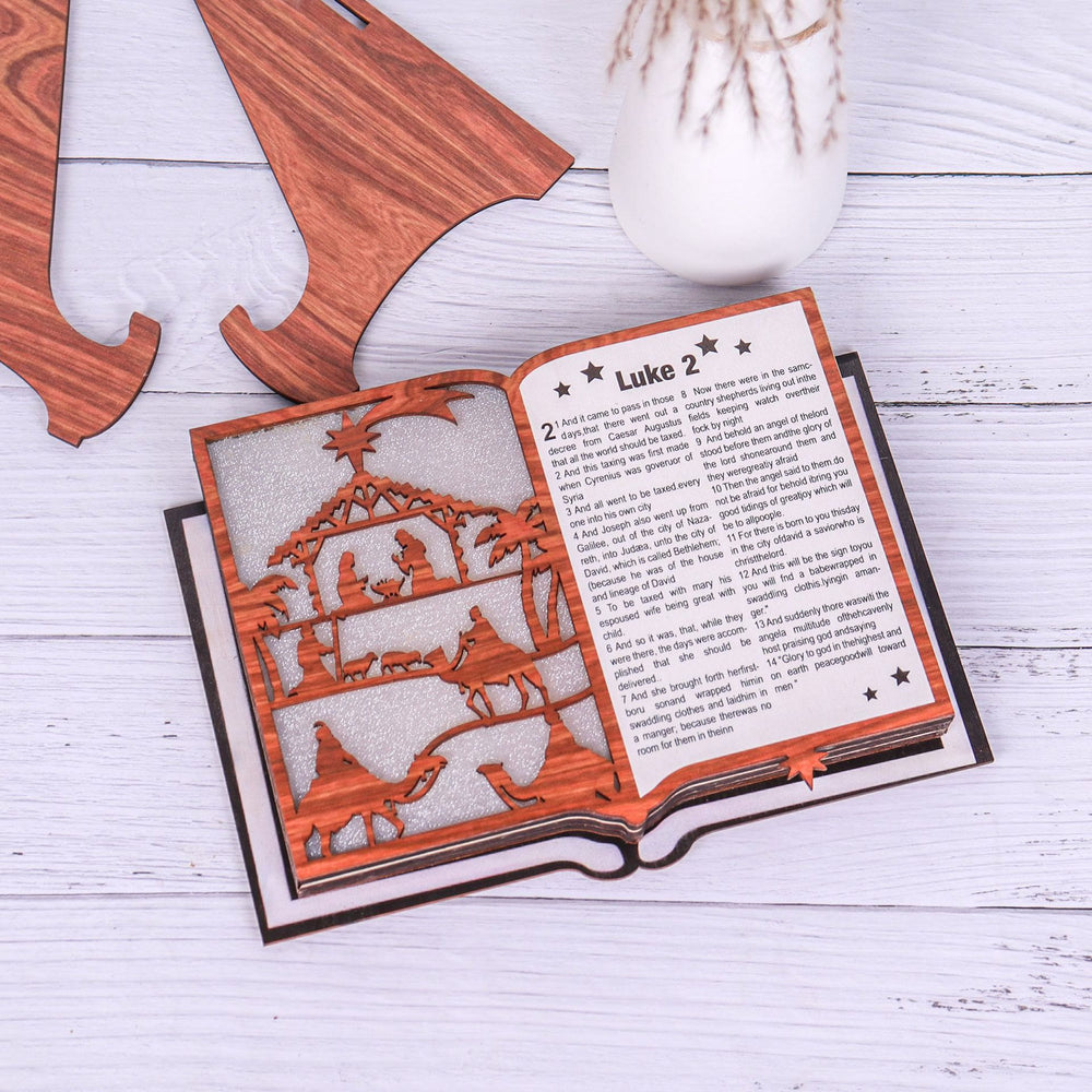 Christianartworkshop Classic Style Illuminated Nativity Scene Storybook Desktop Decorations Ornament - image 2