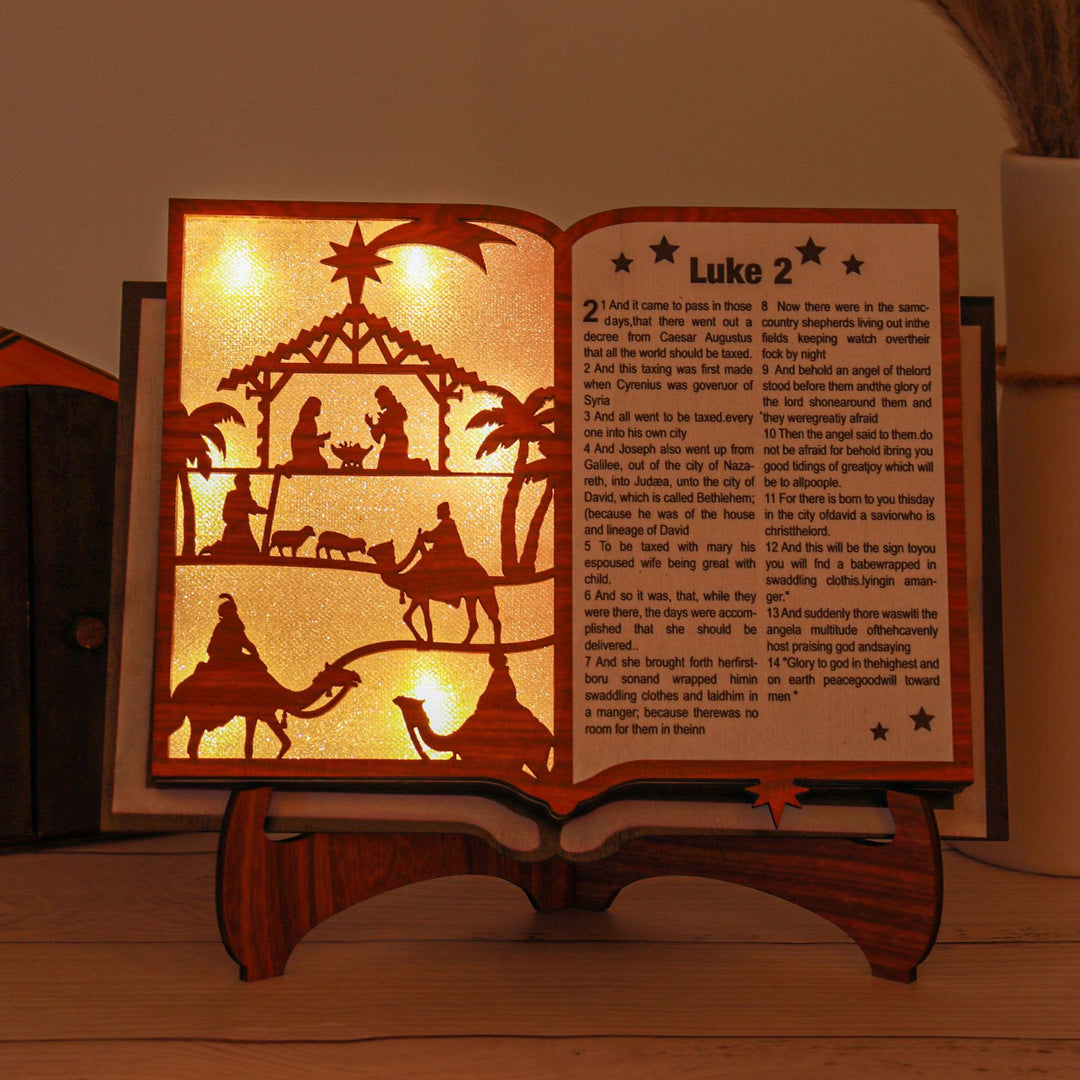 Christianartworkshop Classic Style Illuminated Nativity Scene Storybook Desktop Decorations Ornament - Nativity Scene - image 1