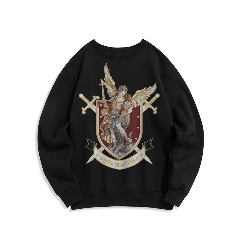 Christianartworkshop Classic Style Saint Michael the Archangel Fleece Lined Polyester Sweatshirt - Black - 2XL - image 7