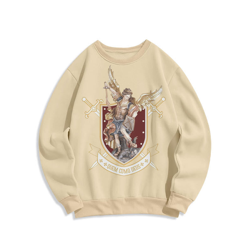 Christianartworkshop Classic Style Saint Michael the Archangel Fleece Lined Polyester Sweatshirt - Beige - 2XL - image 11