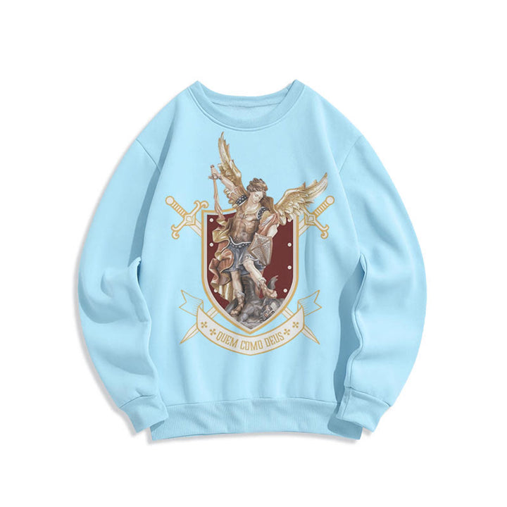 Christianartworkshop Classic Style Saint Michael the Archangel Fleece Lined Polyester Sweatshirt - Blue - 2XL - image 15