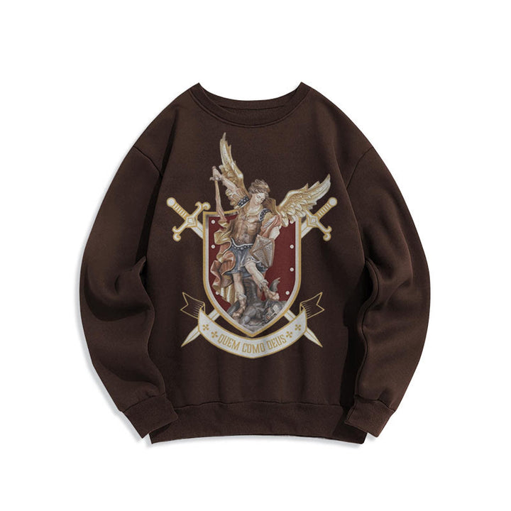 Christianartworkshop Classic Style Saint Michael the Archangel Fleece Lined Polyester Sweatshirt - image 11