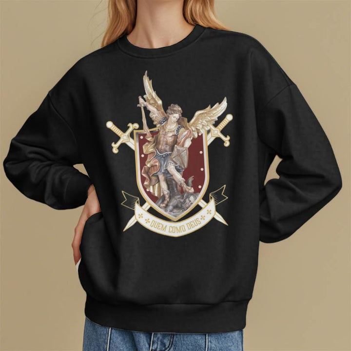 Christianartworkshop Classic Style Saint Michael the Archangel Fleece Lined Polyester Sweatshirt - image 8