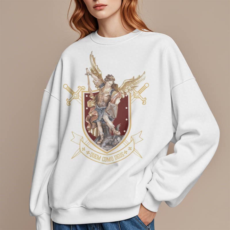 Christianartworkshop Classic Style Saint Michael the Archangel Fleece Lined Polyester Sweatshirt - image 10