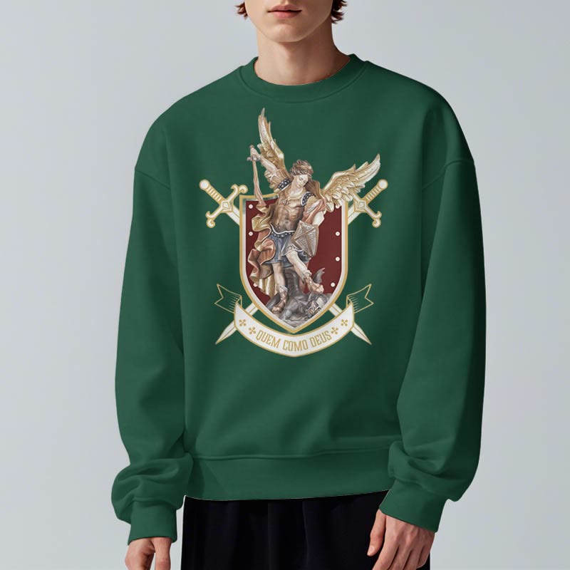 Christianartworkshop Classic Style Saint Michael the Archangel Fleece Lined Polyester Sweatshirt - image 6