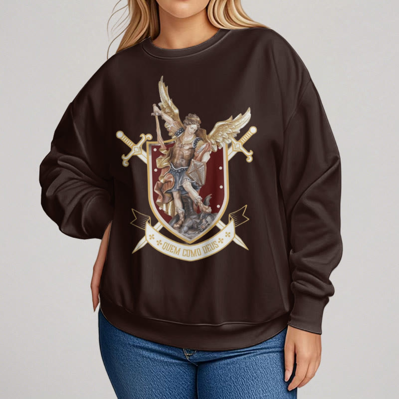Christianartworkshop Classic Style Saint Michael the Archangel Fleece Lined Polyester Sweatshirt - image 12