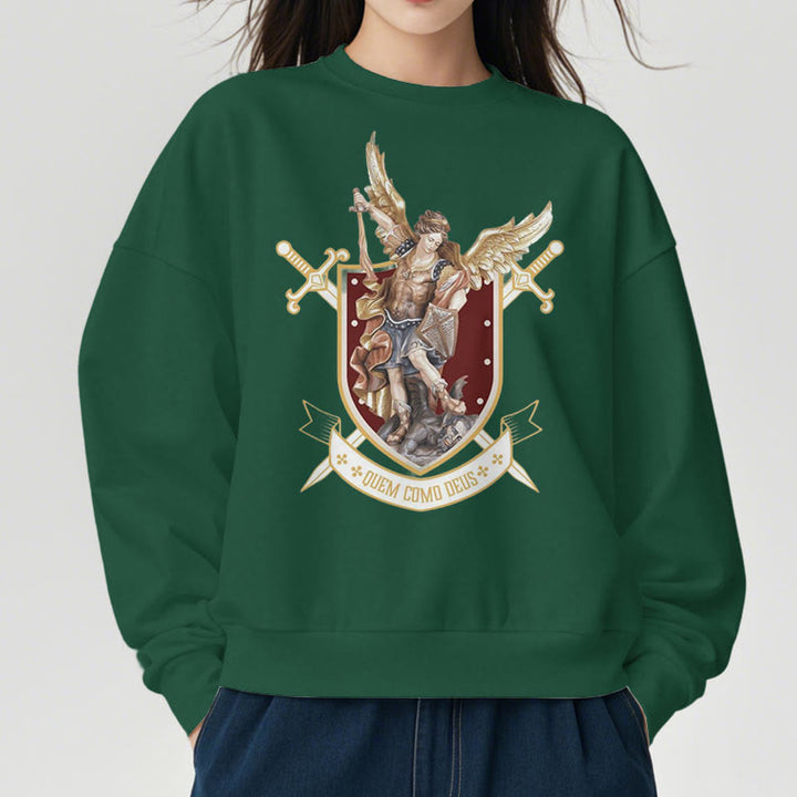 Christianartworkshop Classic Style Saint Michael the Archangel Fleece Lined Polyester Sweatshirt - image 4