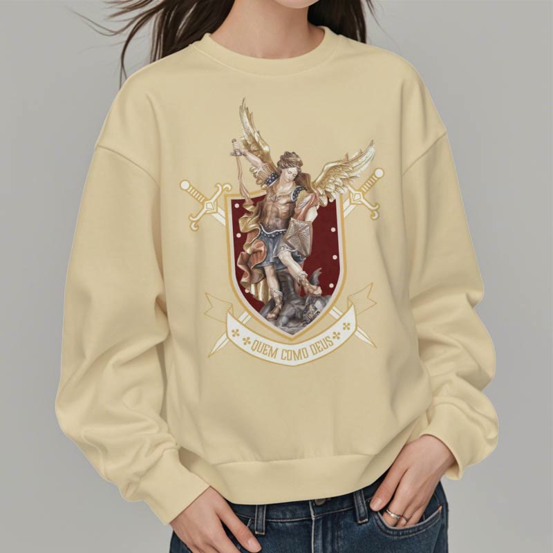 Christianartworkshop Classic Style Saint Michael the Archangel Fleece Lined Polyester Sweatshirt - image 12