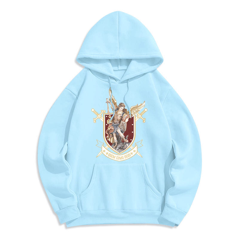 Christianartworkshop Classic Style Saint Michael the Archangel Fleece Lined Polyester Hoodie - Blue - 2XL - image 17