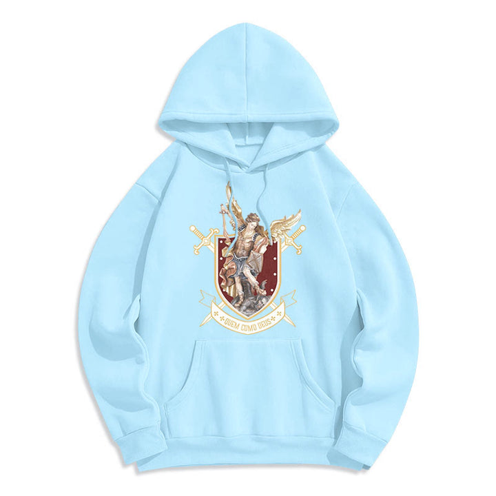 Christianartworkshop Classic Style Saint Michael the Archangel Fleece Lined Polyester Hoodie - Blue - 2XL - image 17