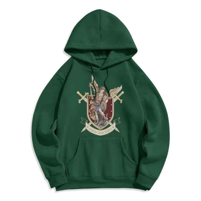 Christianartworkshop Classic Style Saint Michael the Archangel Fleece Lined Polyester Hoodie - Green - 2XL - image 15