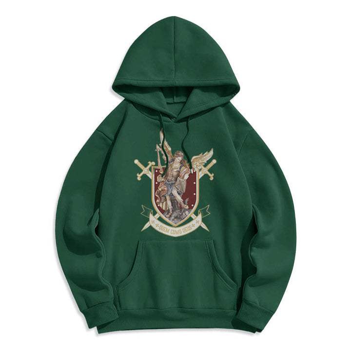 Christianartworkshop Classic Style Saint Michael the Archangel Fleece Lined Polyester Hoodie - Green - 2XL - image 15