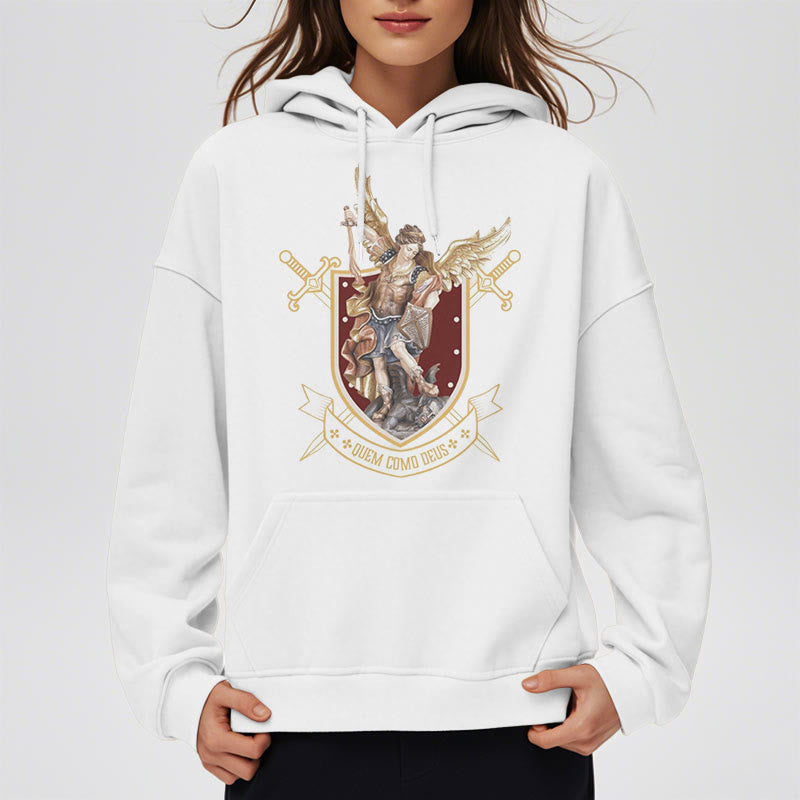 Christianartworkshop Classic Style Saint Michael the Archangel Fleece Lined Polyester Hoodie - image 10