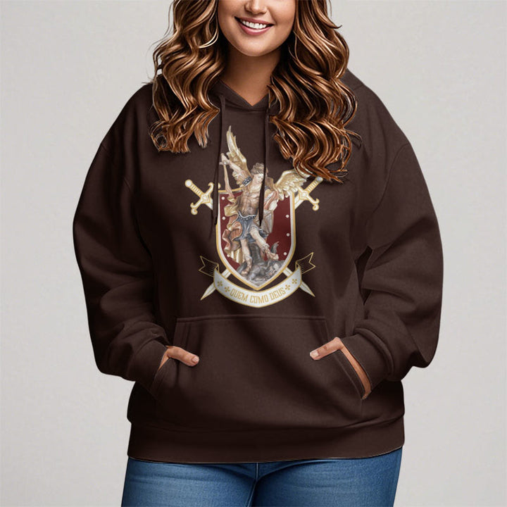 Christianartworkshop Classic Style Saint Michael the Archangel Fleece Lined Polyester Hoodie - image 14