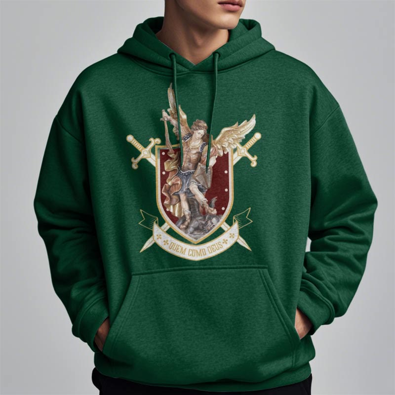 Christianartworkshop Classic Style Saint Michael the Archangel Fleece Lined Polyester Hoodie - image 16