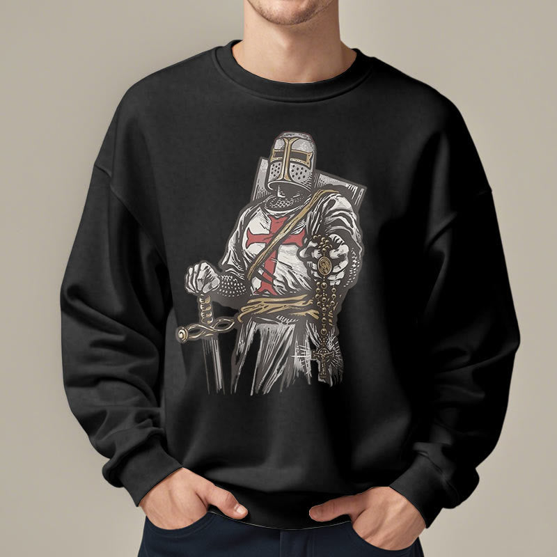 Christianartworkshop Modern Style Crusader's Valor and Faith Fleece Lined Polyester Sweatshirt - image 8
