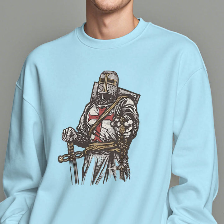 Christianartworkshop Modern Style Crusader's Valor and Faith Fleece Lined Polyester Sweatshirt - image 15