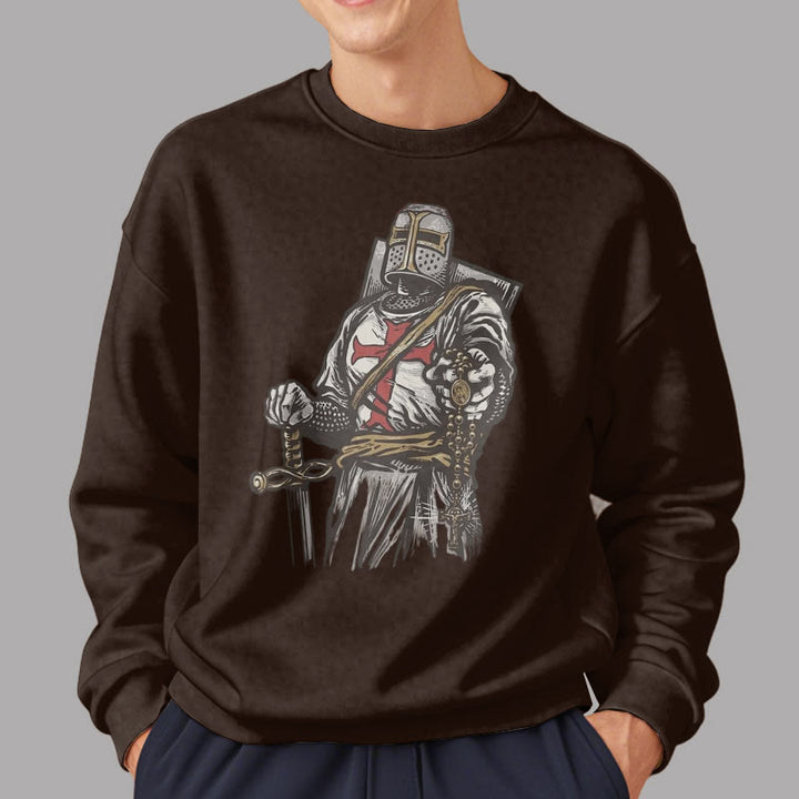 Christianartworkshop Modern Style Crusader's Valor and Faith Fleece Lined Polyester Sweatshirt - image 12