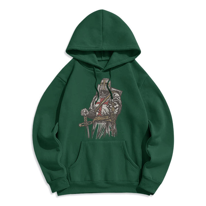 Christianartworkshop Modern Style Crusader's Valor and Faith Fleece Lined Polyester Hoodie - Green - 2XL - image 13