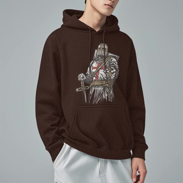 Christianartworkshop Modern Style Crusader's Valor and Faith Fleece Lined Polyester Hoodie - image 12