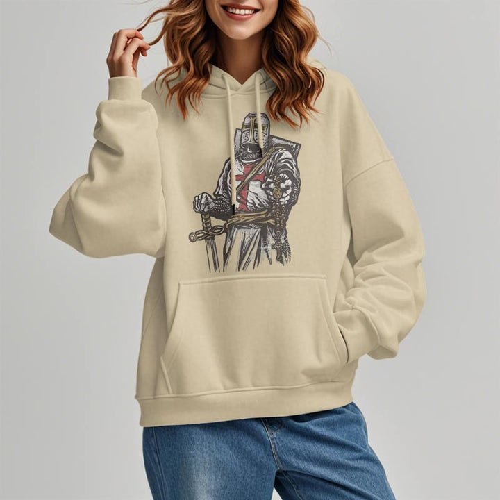 Christianartworkshop Modern Style Crusader's Valor and Faith Fleece Lined Polyester Hoodie - image 10