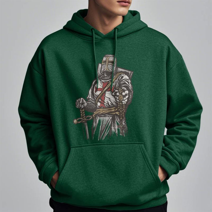 Christianartworkshop Modern Style Crusader's Valor and Faith Fleece Lined Polyester Hoodie - image 14