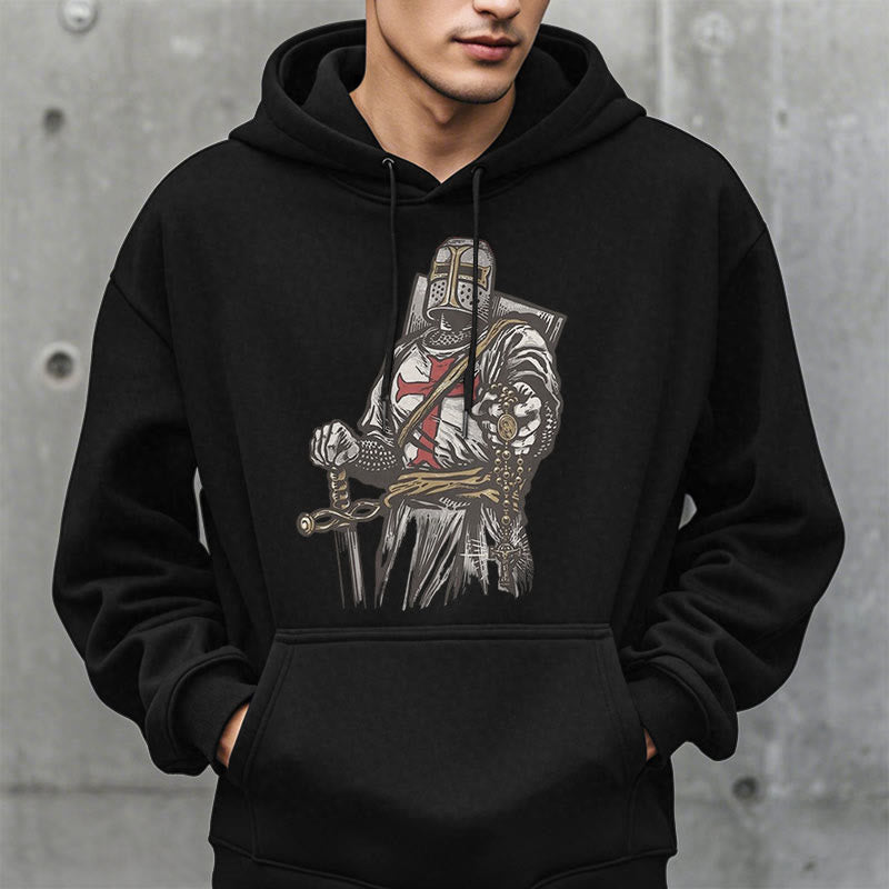 Christianartworkshop Modern Style Crusader's Valor and Faith Fleece Lined Polyester Hoodie - image 8