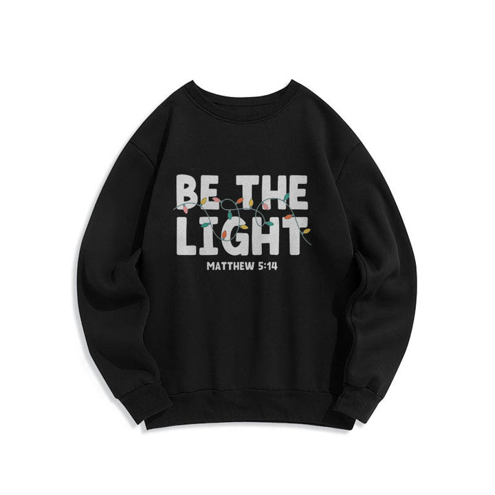 Christianartworkshop Quotation Style Be The Light Fleece Lined Polyester Sweatshirt - Black - 2XL - image 7