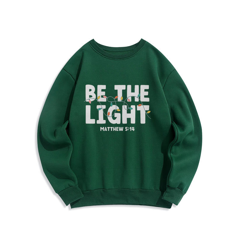 Christianartworkshop Quotation Style Be The Light Fleece Lined Polyester Sweatshirt - Green - 2XL - image 13