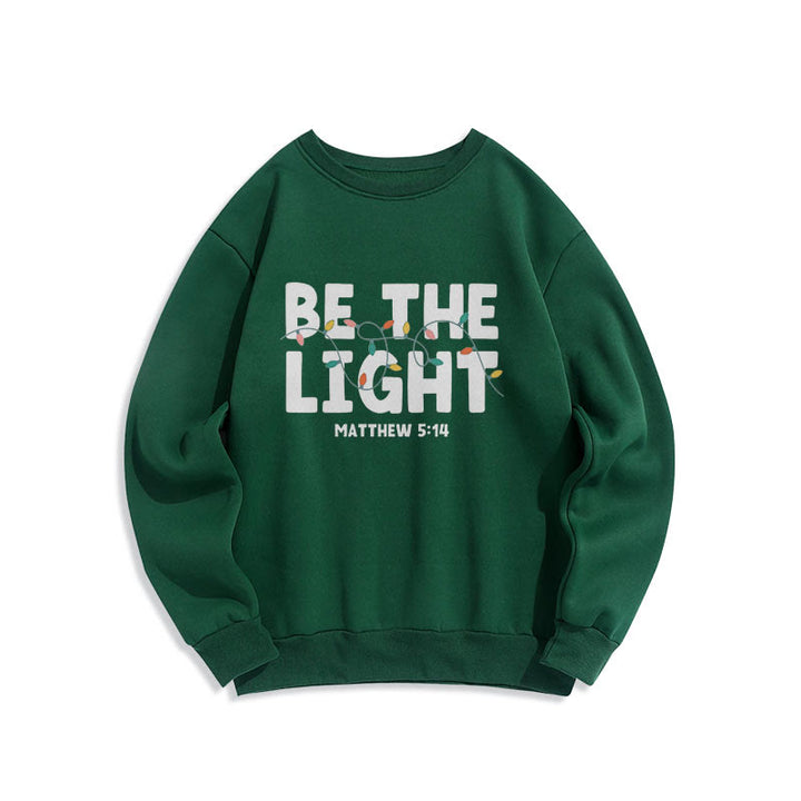 Christianartworkshop Quotation Style Be The Light Fleece Lined Polyester Sweatshirt - Green - 2XL - image 13