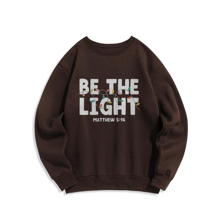 Christianartworkshop Quotation Style Be The Light Fleece Lined Polyester Sweatshirt - Brown - 2XL - image 11