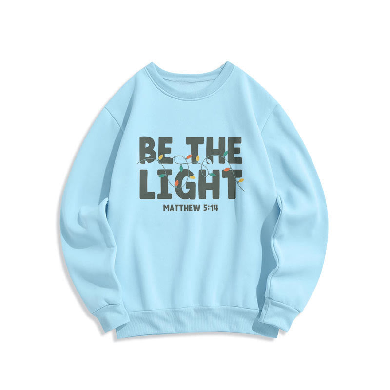 Christianartworkshop Quotation Style Be The Light Fleece Lined Polyester Sweatshirt - Blue - 2XL - image 15