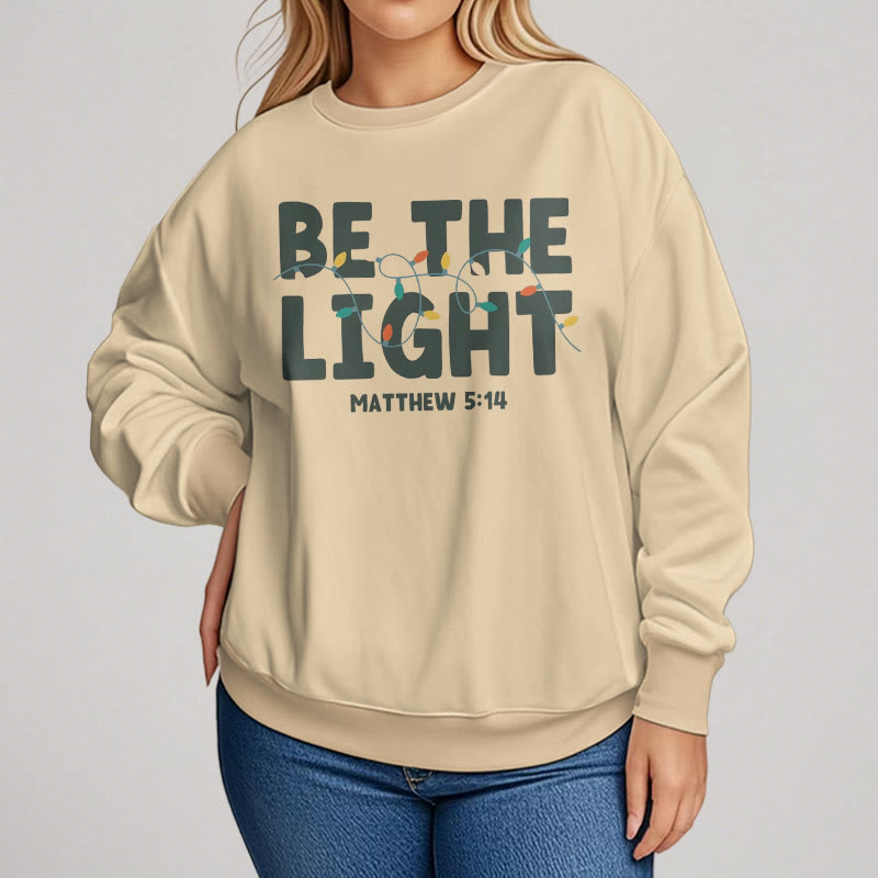 Christianartworkshop Quotation Style Be The Light Fleece Lined Polyester Sweatshirt - image 10