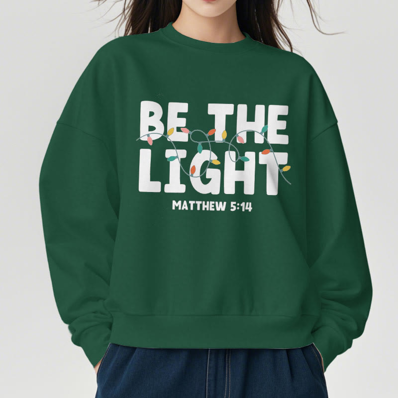 Christianartworkshop Quotation Style Be The Light Fleece Lined Polyester Sweatshirt - image 14