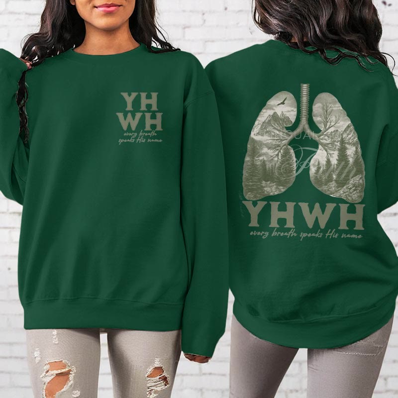 Christianartworkshop Quotation Style Every Breath Speaks His Name Fleece Lined Polyester Sweatshirt - image 3